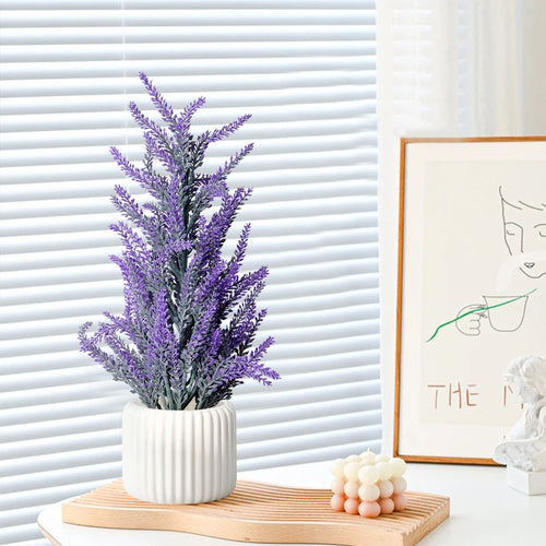 bouquet de fleurs artificielles lavande et blé décoration intérieure et extérieure - vue 3 sur 6