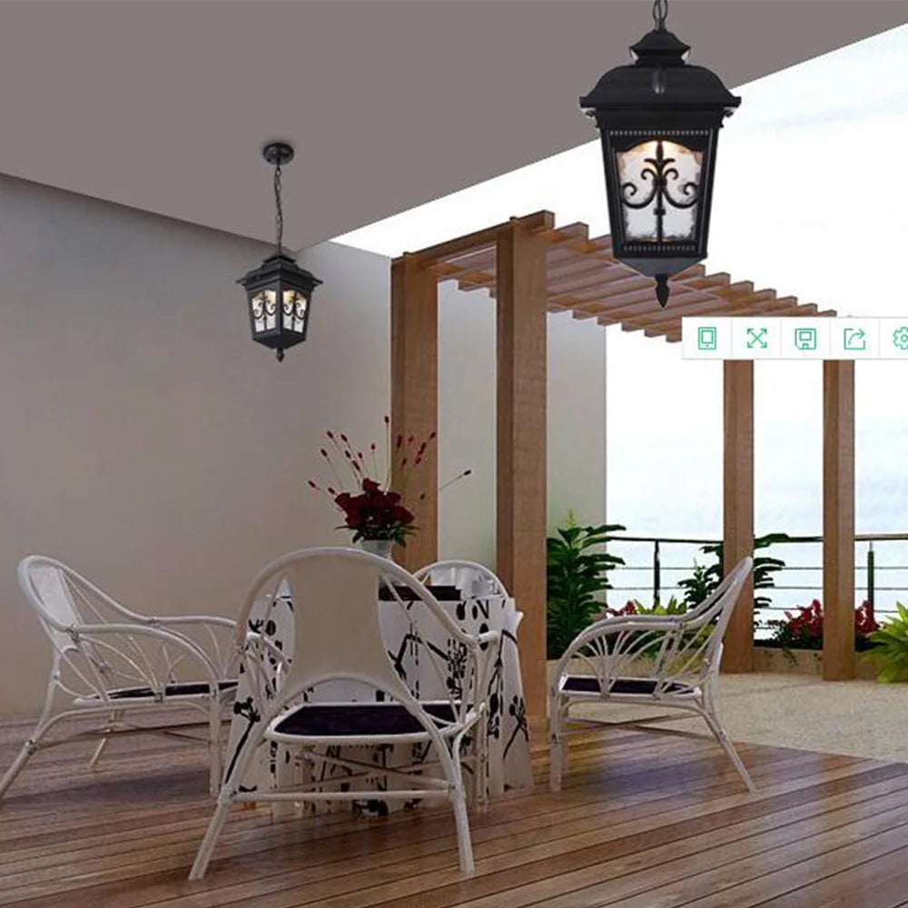 suspension extérieure vintage pour éclairage de patio et couloir - vue 5 sur 7