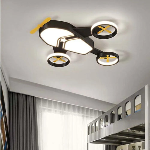 plafonnier avion lumineux pour chambre d'enfant garçon - vue 5 sur 7