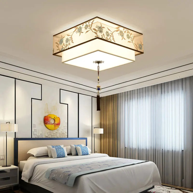 Nouveau lustre chinois plafonnier chambre ronde Chinoiserie Luminaire Suspendu rétro maison salon étude Luminaire éclairage