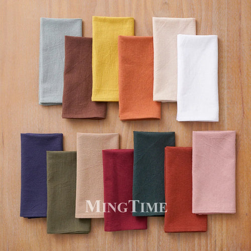 Serviette de table coton lavé douce style classique