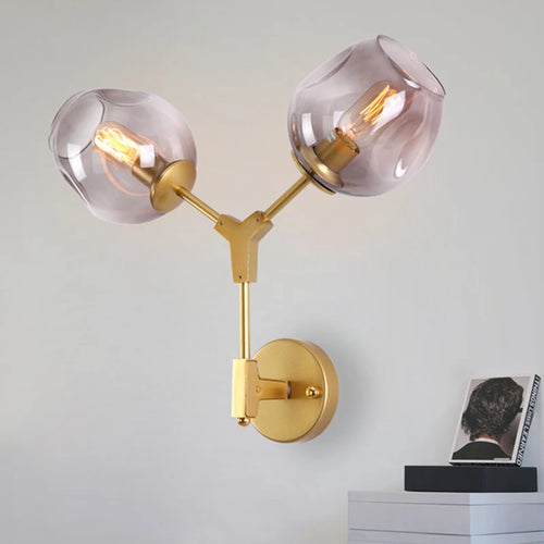 Applique murale fer forgé led bubble