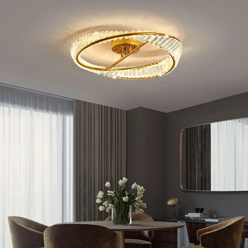 Plafonnier de luxe en cristal led pour intérieur