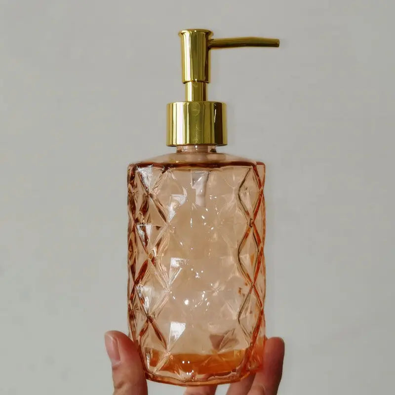 distributeur de savon liquide en verre portable pour salle de bain - vue 13 sur 17