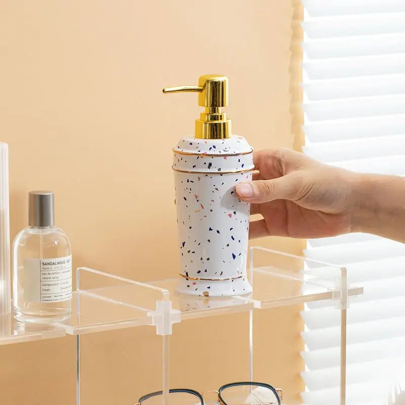 distributeur de savon céramique pour gel douche et désinfectant - vue 7 sur 30