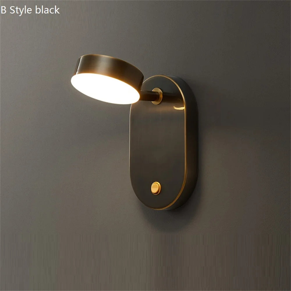applique murale led pivotante en laiton avec interrupteur pour lecture - vue 8 sur 13