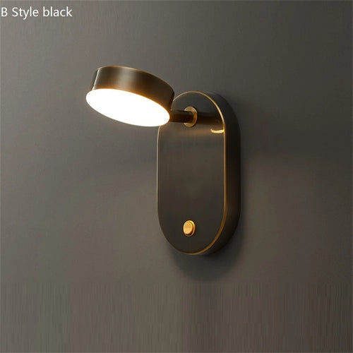 applique murale led pivotante en laiton avec interrupteur pour lecture - vue 9 sur 13