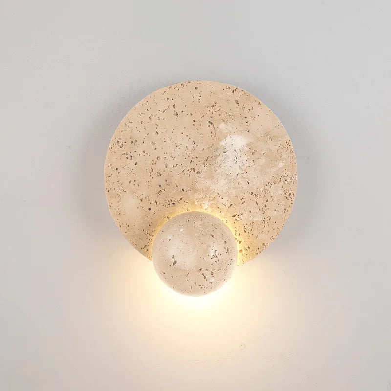 applique murale led en pierre naturelle ronde art déco - vue 3 sur 7