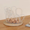 panier de rangement en fer forgé en forme de poulet pour œufs et fruits