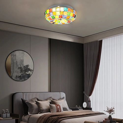 plafonnier led tiffany style bohème pour un éclairage coloré - vue 5 sur 7