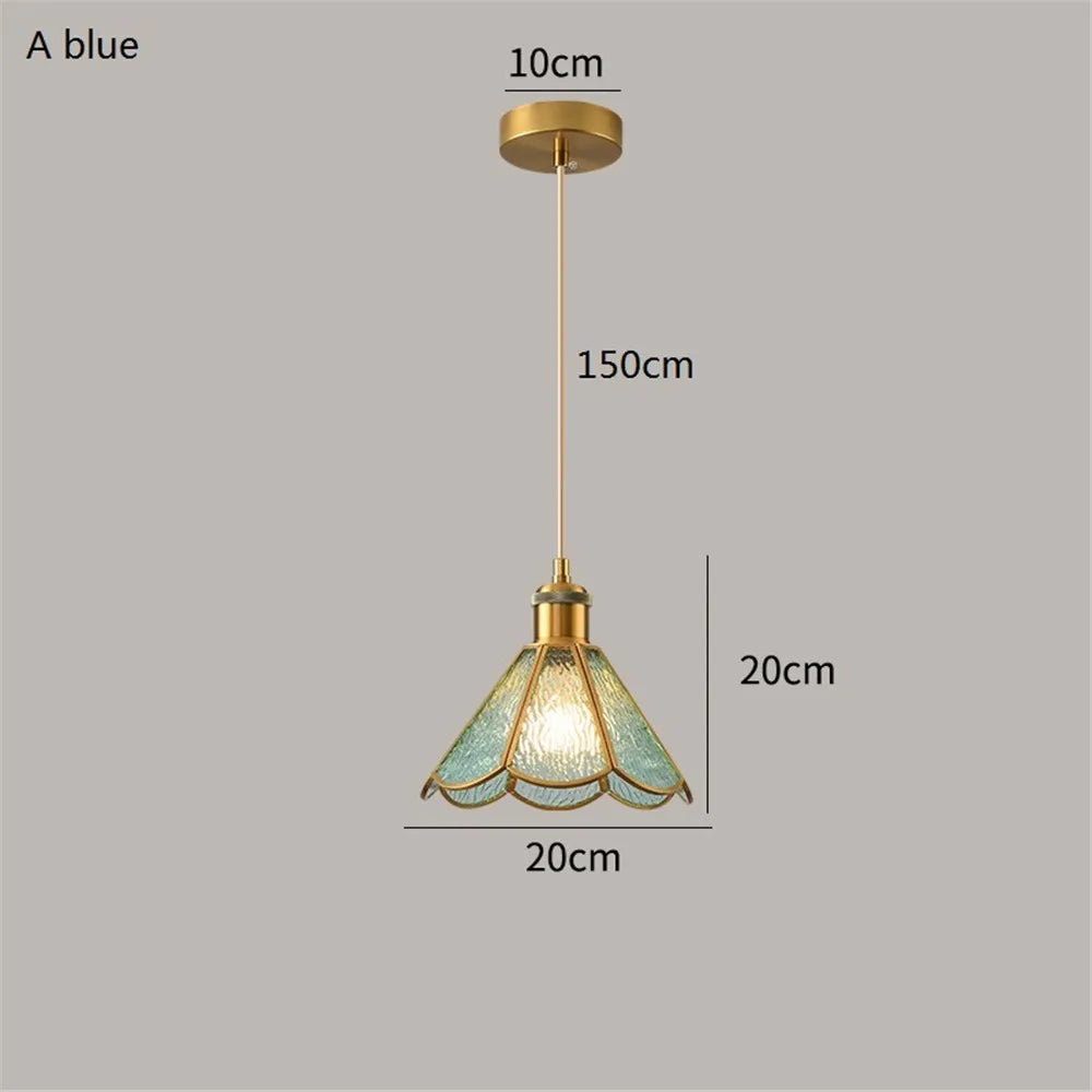 suspension nordique vintage en laiton vitrail loft éclairage décoratif