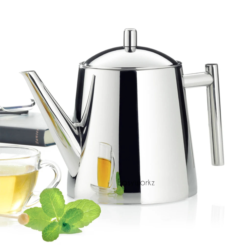 Theiere acier inox infuseur amovible 11l design moderne
