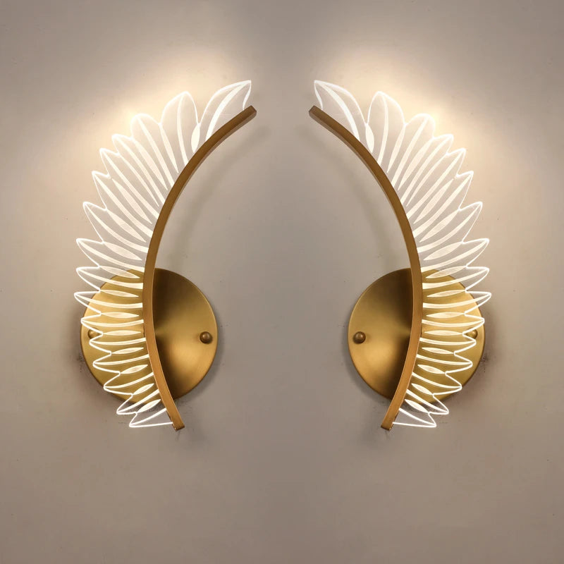 applique murale aile nordique art moderne luxe porche lumière - vue 3 sur 9