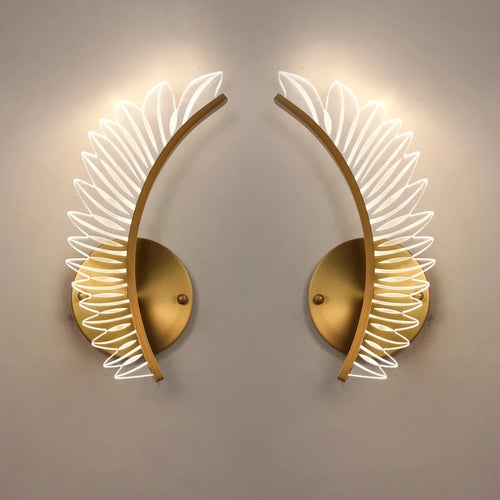 applique murale nordique art moderne plume luxe décor aile - vue 4 sur 9