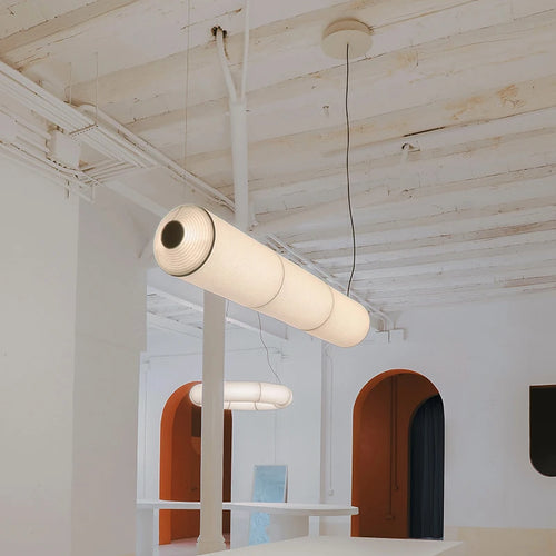 suspension cylindrique en tissu pour décoration intérieure élégante - vue 2 sur 12