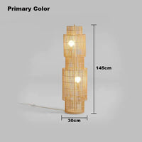Lampadaire nordique en rotin Art déco