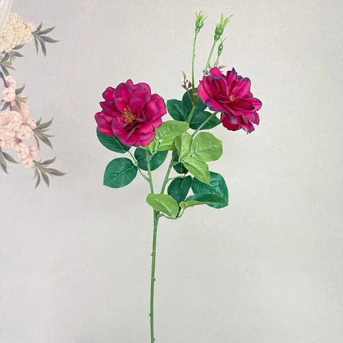 fleurs artificielles deux têtes roses décoration élégante pour intérieur - vue 9 sur 10