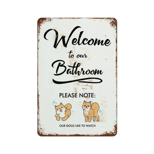 plaque en métal rétro décoration amusante pour toilettes - vue 20 sur 23