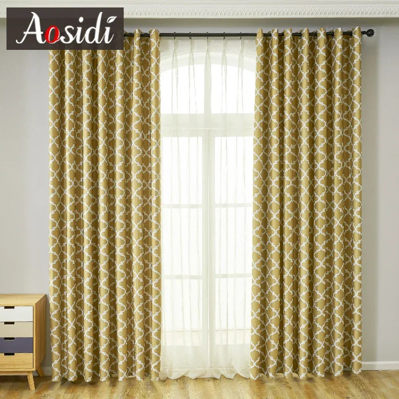 Rideau occultant moderne motifs infinis pour salon chambre - vue 9 sur 11