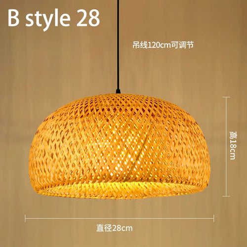 lustre style chinois fait main en bambou tissage pastoral vintage - vue 21 sur 30