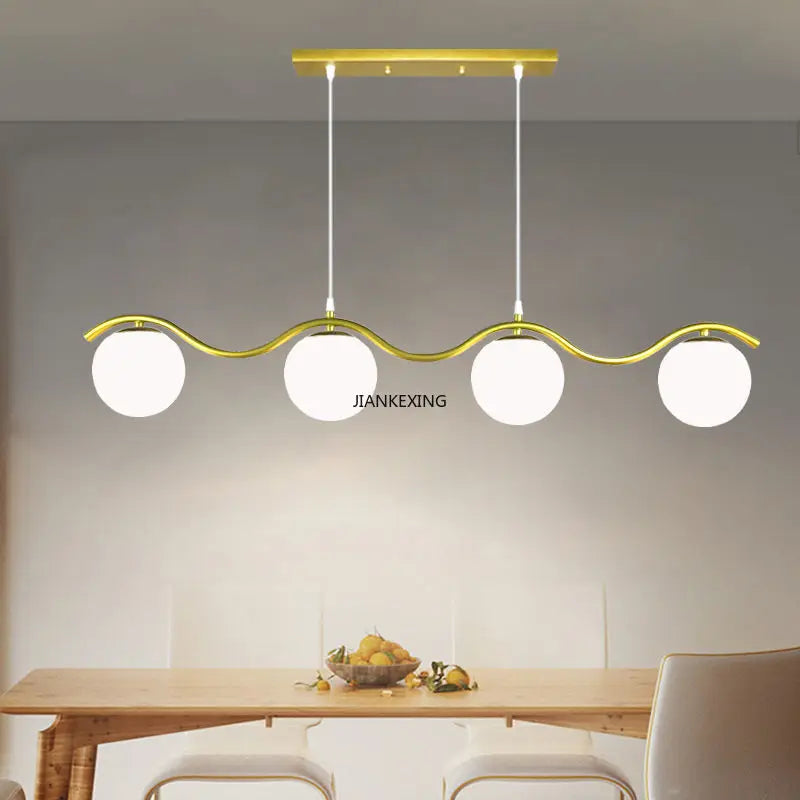 lustre moderne avec abat-jour en verre pour décoration maison - vue 3 sur 14