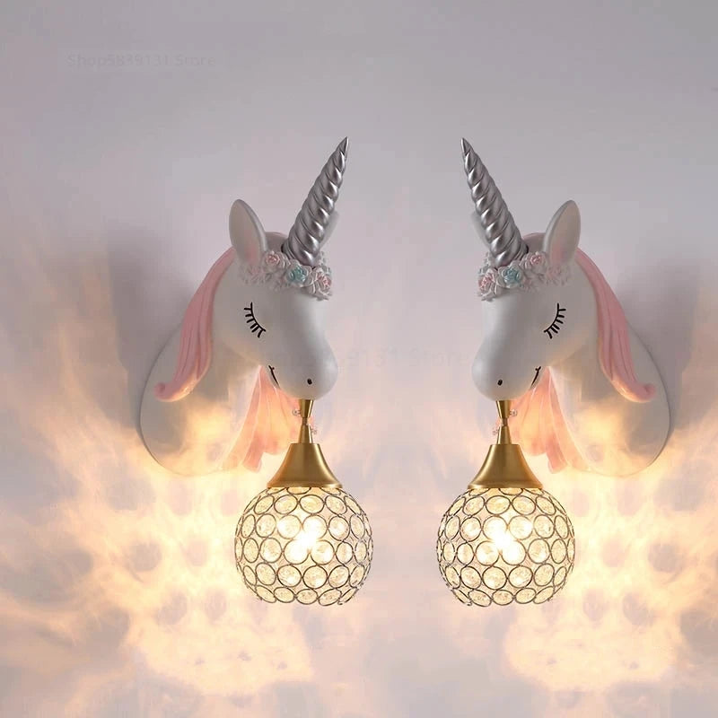 Applique Murale Enfant Dalber Little Unicorn - Licorne Magique, E27, Double Écran