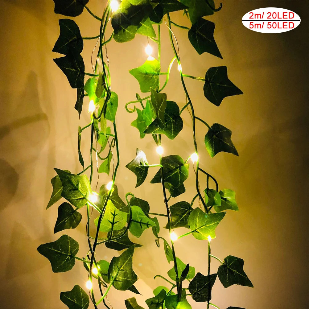 guirlande lumineuse led feuilles d'érable pour décoration de Noël - vue 2 sur 12
