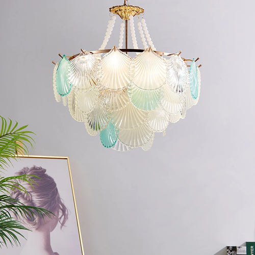 lustre moderne en verre pour salon cuisine et salle à manger - vue 5 sur 5