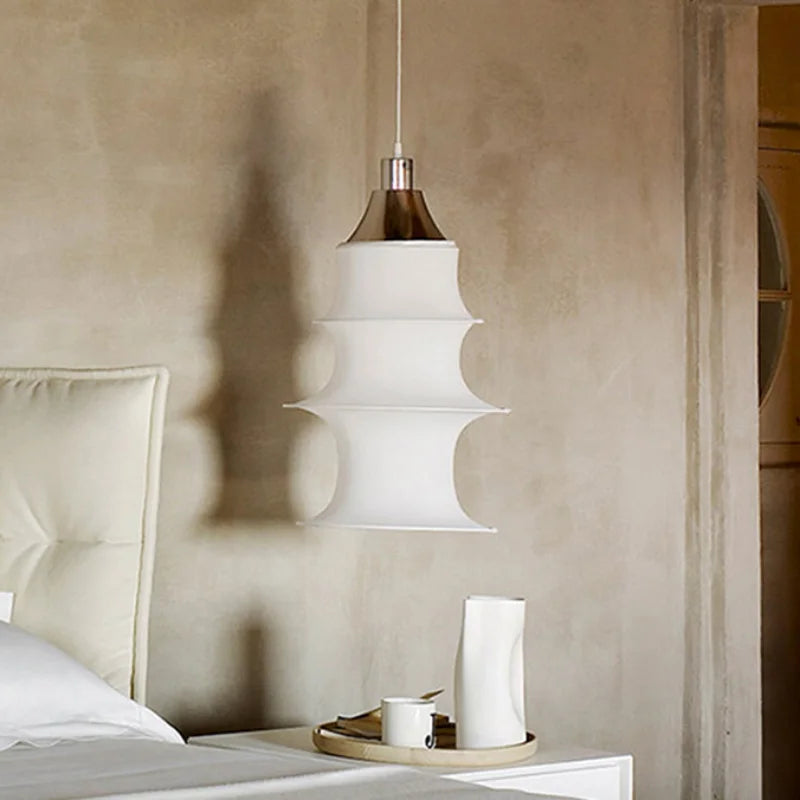 lustre en soie nordique wabi-sabi pour éclairage intérieur élégant - vue 4 sur 14