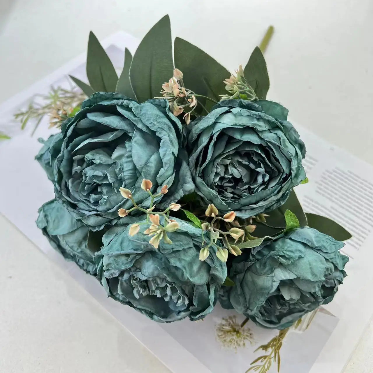fleurs artificielles bouquet de pivoines pour mariage et décoration - vue 10 sur 13