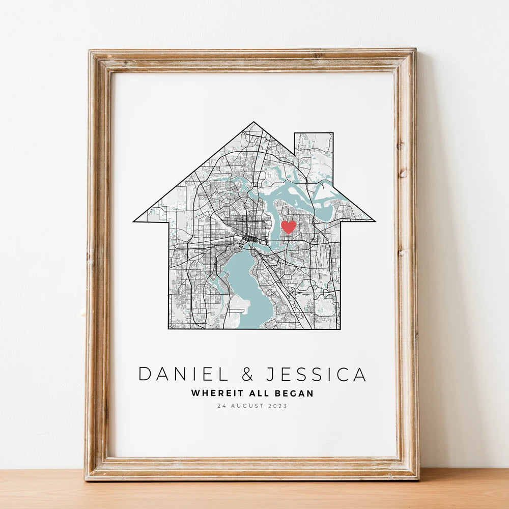 carte de ville personnalisée pour un cadeau romantique - vue 5 sur 7