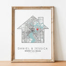 carte de ville personnalisée cadeau de saint-valentin pour lui