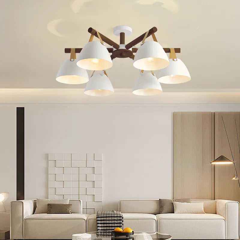 Lustre en bois nordique salon E27 ampoule plafonnier simplicité chambre lustre lampe hôtel restaurant lampe moderne