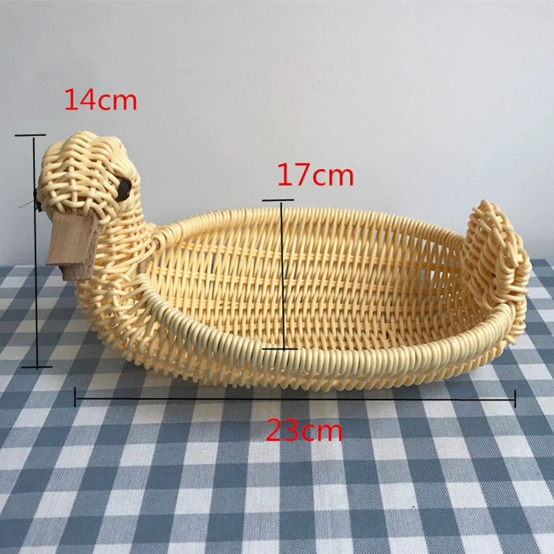 panier de rangement en rotin tissé style animal fait main - vue 29 sur 29