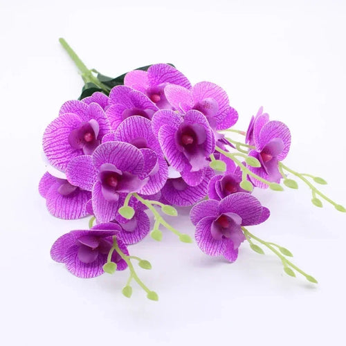 fleurs artificielles 3d décoration orchidée papillon phalaenopsis faux fleurs - vue 10 sur 17