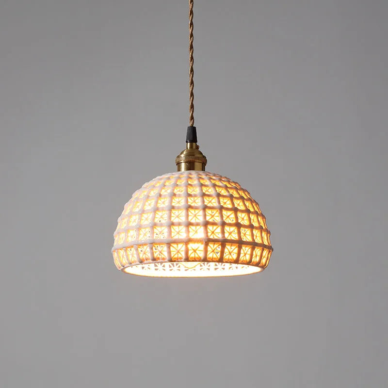 suspension LED blanc en céramique luminaires maison éclairage intérieur chambre salon à côté nordique moderne cuivre suspension lampe