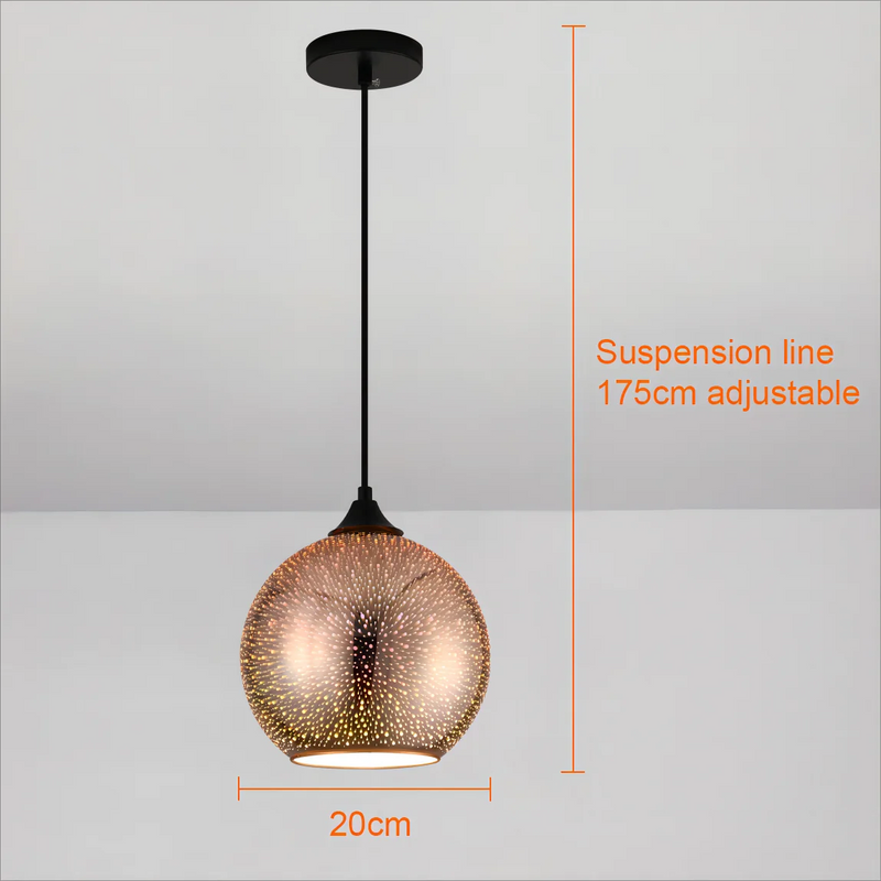 lustre 3d en verre effet feu d'artifice led pour restaurant