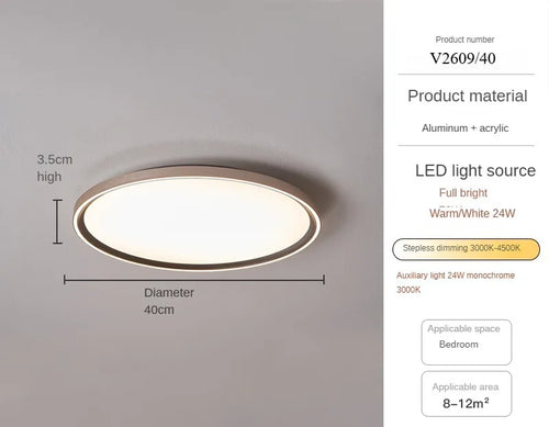plafonnier circulaire led moderne ultra mince en aluminium et acrylique - vue 8 sur 8