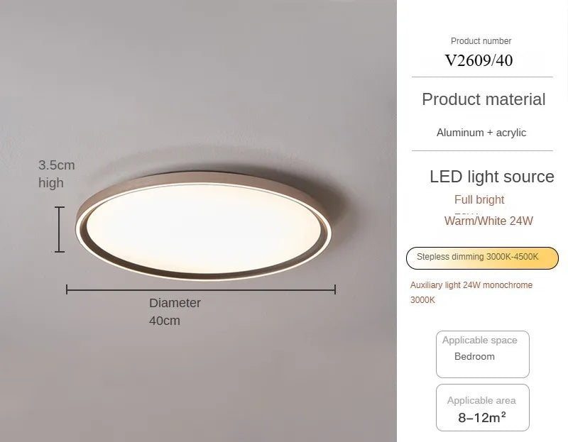 plafonnier circulaire led moderne ultra mince en aluminium et acrylique - vue 8 sur 8