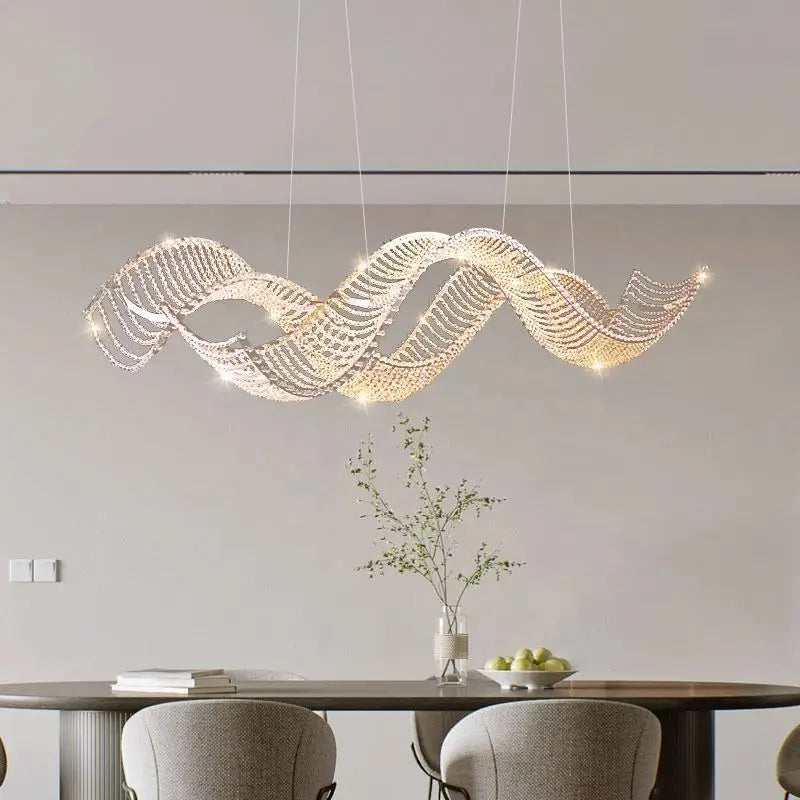 lustre de luxe moderne k9 en cristal suspendu personnalisé - vue 3 sur 9