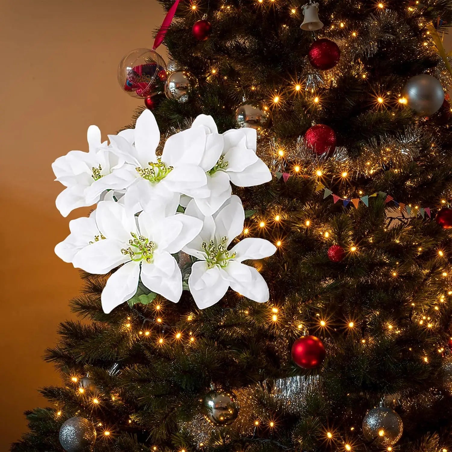 lot de bouquets de fleurs artificielles pour Noël et Nouvel An - vue 7 sur 7