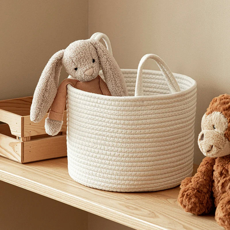 panier de rangement en corde pour jouets et linge enfant - vue 4 sur 7