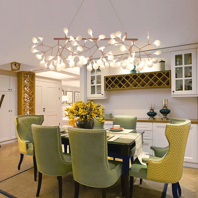 lustre sandyha firefly led design branche d'arbre suspension éclairage