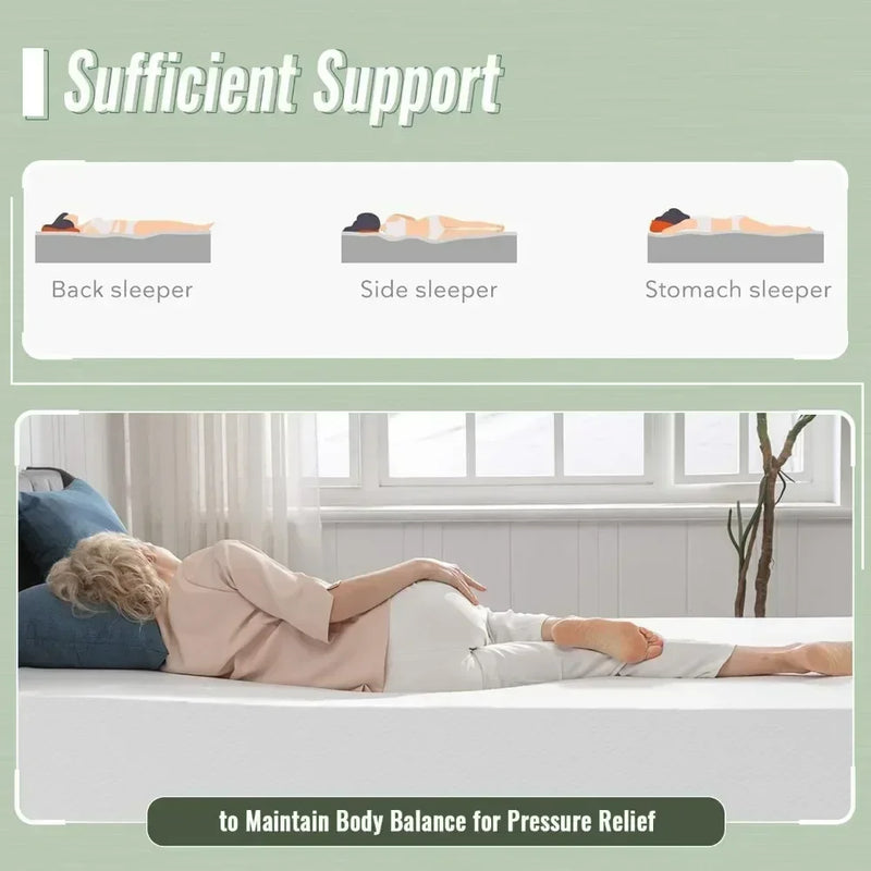 matelas en mousse à mémoire de forme avec housse lavable et respirante