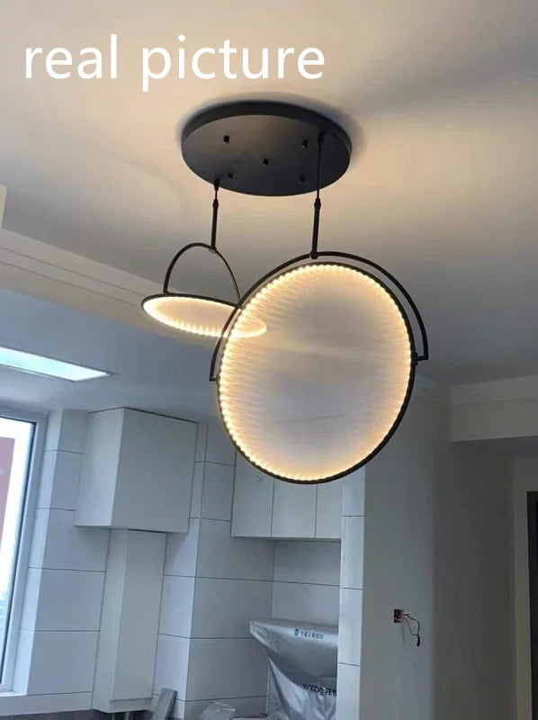 suspension ronde en tissu pour intérieur contemporain et chaleureux - vue 6 sur 8
