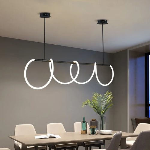lustre led moderne long tuyau minimaliste pour bar - vue 4 sur 25