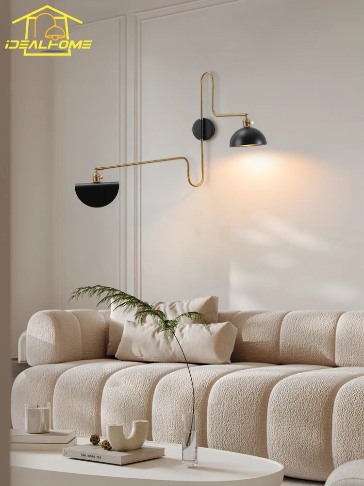 applique murale design industrielle bras pivotant avec interrupteur - vue 4 sur 8