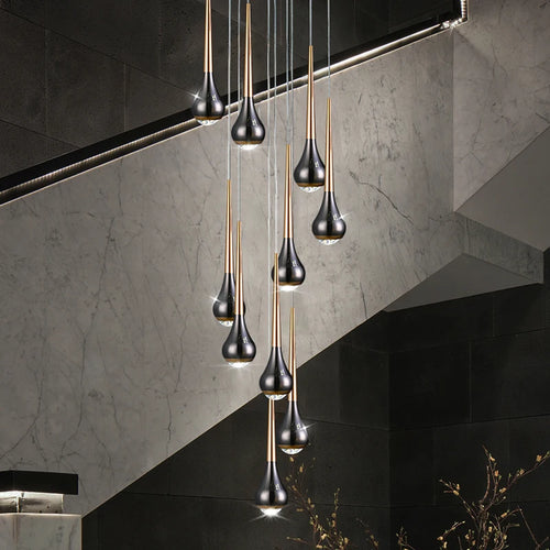 lustre long nordique moderne creux idéal pour loft hôtel appartement - vue 6 sur 16