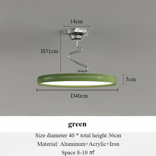 lustre moderne simple style nordique en aluminium avec lumières LED - vue 11 sur 18