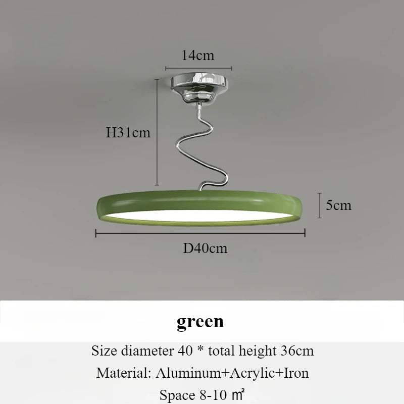 lustre moderne simple style nordique en aluminium avec lumières LED - vue 10 sur 18